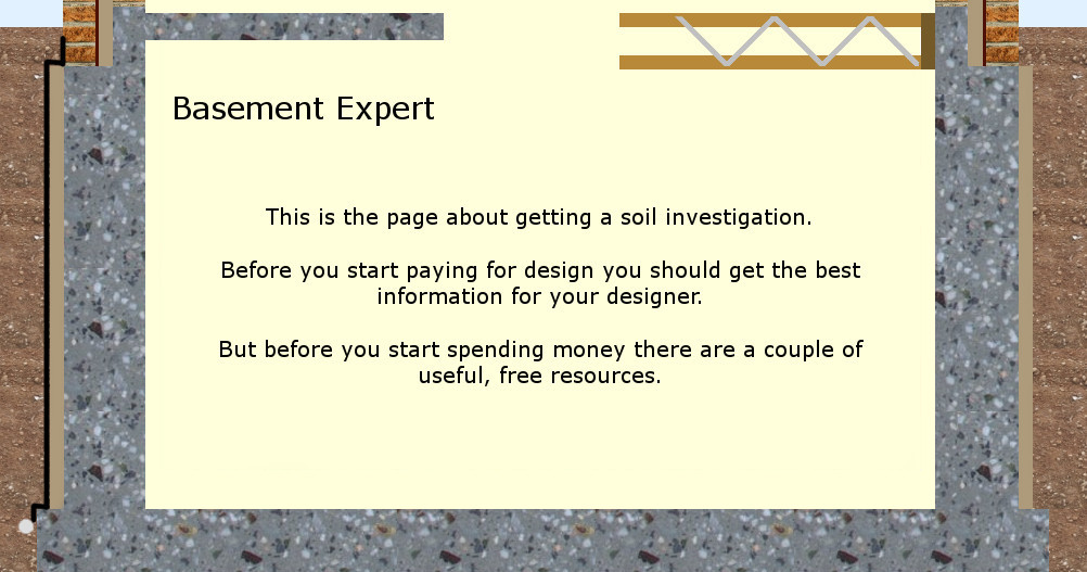 Basement construction soil investigation